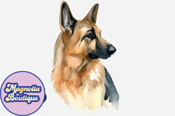 german shepherd watercolor dog clipart design 98