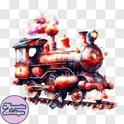 vintage steam locomotive on display png design 144