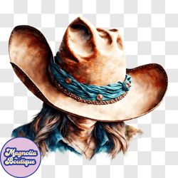 vintage style woman with cowboy hat png design 151