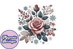 classic winter rose flower clipart design 158