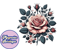 classic winter rose flower clipart design 159