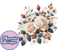 classic winter rose flower clipart design 161