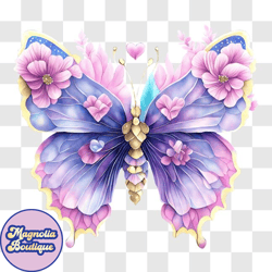 beautiful butterfly with pink and purple wings png design 189