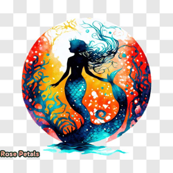 captivating image of a mermaid in the ocean with stormy sky png design 259