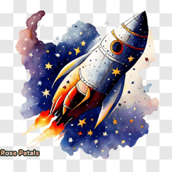 rocket ship in space png design 269