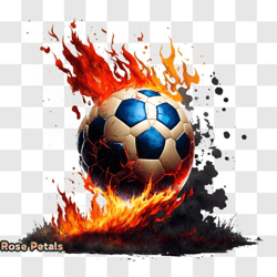 burning soccer ball   promotional image png design 272