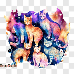 colorful cat galaxy png design 275