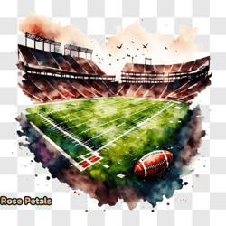 empty football stadium watercolor painting png design 277