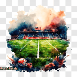 watercolor painting of an empty football field png design 291