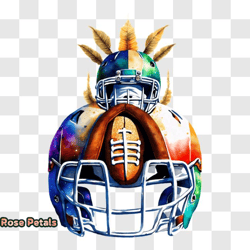 stylish football helmet with unique eagle design png design 292