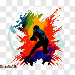 football player running with the ball silhouette png design 293