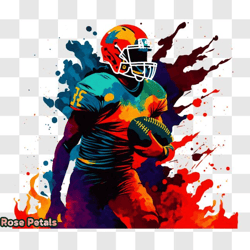 colorful american football player in action png design 299