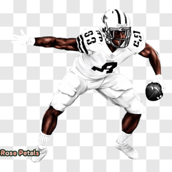 black and white illustration of american football player png design 301