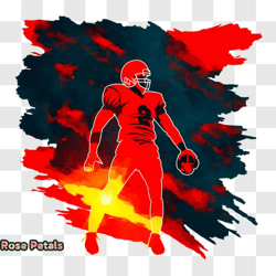 glowing american football player in fiery sky png design 303