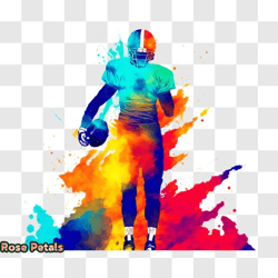 colorful paint splatters football player png design 306