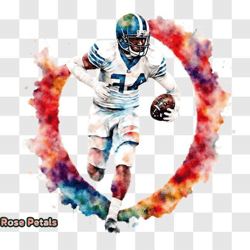 detroit lions football player watercolor painting png design 308