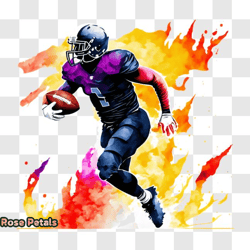 passionate football player with burning determination png design 326