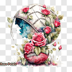 abstract football with roses and flowers png design 328