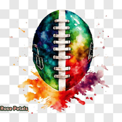 colorful paint splashed football ball png design 04