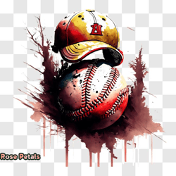 dirty and worn baseball with cap and unknown logo png33 design 07