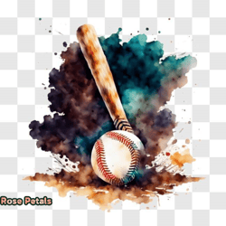 abstract baseball artwork with watercolor background png design 11