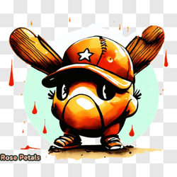 smiling cartoon baseball player with bat and cap png design 13