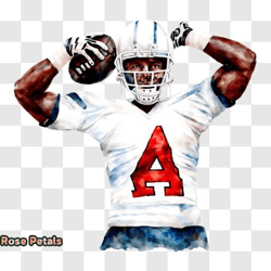 promotional image of football player with letter a on uniform png design 15