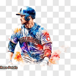 colorful baseball player in action png design 28