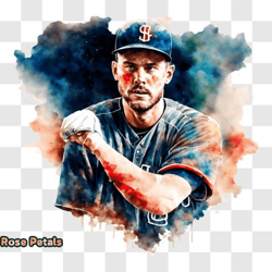 colorful baseball painting png design 32