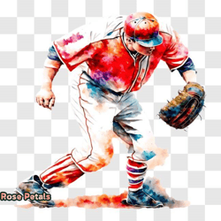 baseball player on field ready to catch ball png design 33