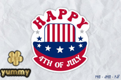 happy 4th of july printable sticker png design 38