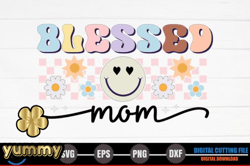 blessed mom – retro mothers day svg design 235