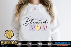 blessed mom – retro mothers day svg design 249