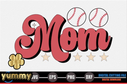 mom – retro baseball svg design 273