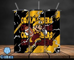 washington commanders tumbler wrap, mario tumbler wrap, nfl logo png, tumbler designs, nfl football png, design by yummi