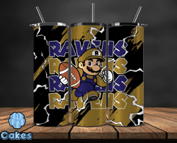 baltimore ravens tumbler wrap, mario tumbler wrap, nfl logo png, tumbler designs, nfl football png, design by yummi stor