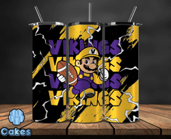 minnesota vikings tumbler wrap, mario tumbler wrap, nfl logo png, tumbler designs, nfl football png, design by yummi sto