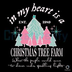 in my heart is a christmas tree farm svg swift xmas file