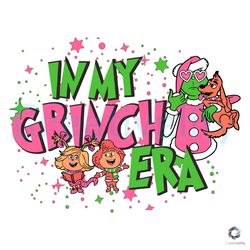 in pink grinch era svg christmas party file design