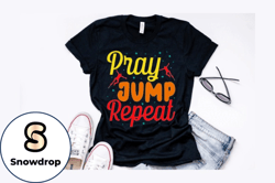 pray jump repeat vintage t shirt design design 201