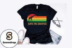 vintage save the giraffes t shirt design design 216