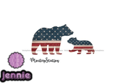 patriotic mama bear sublimation png design 26
