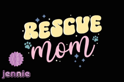 rescue mom retro mothers day svg dog mom design03