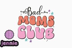 retro bad moms club leopard svg  designdesign14