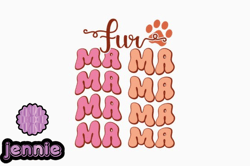 retro fur mama quote svg dog lover design19