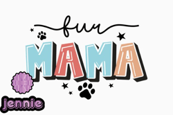 retro fur mama quote svg dog lover design23