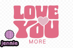 retro love you more svg design209