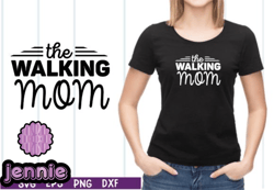 the walking mom svg design 26