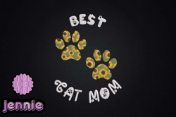 best cat mom paw sunflower mother gift design 59