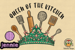 queen of the kitchen sublimation png design 106